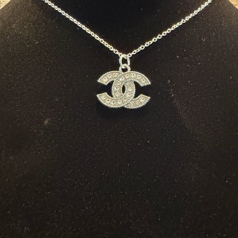 UPCYCLED CHANEL Silver Logo Necklace